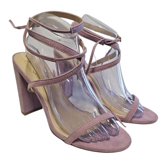Lulus Dusty Lilac Purple Suede Lace-up wrap 4" Heel Formal Pumps Shoe Size 8.5 - Picture 3 of 11
